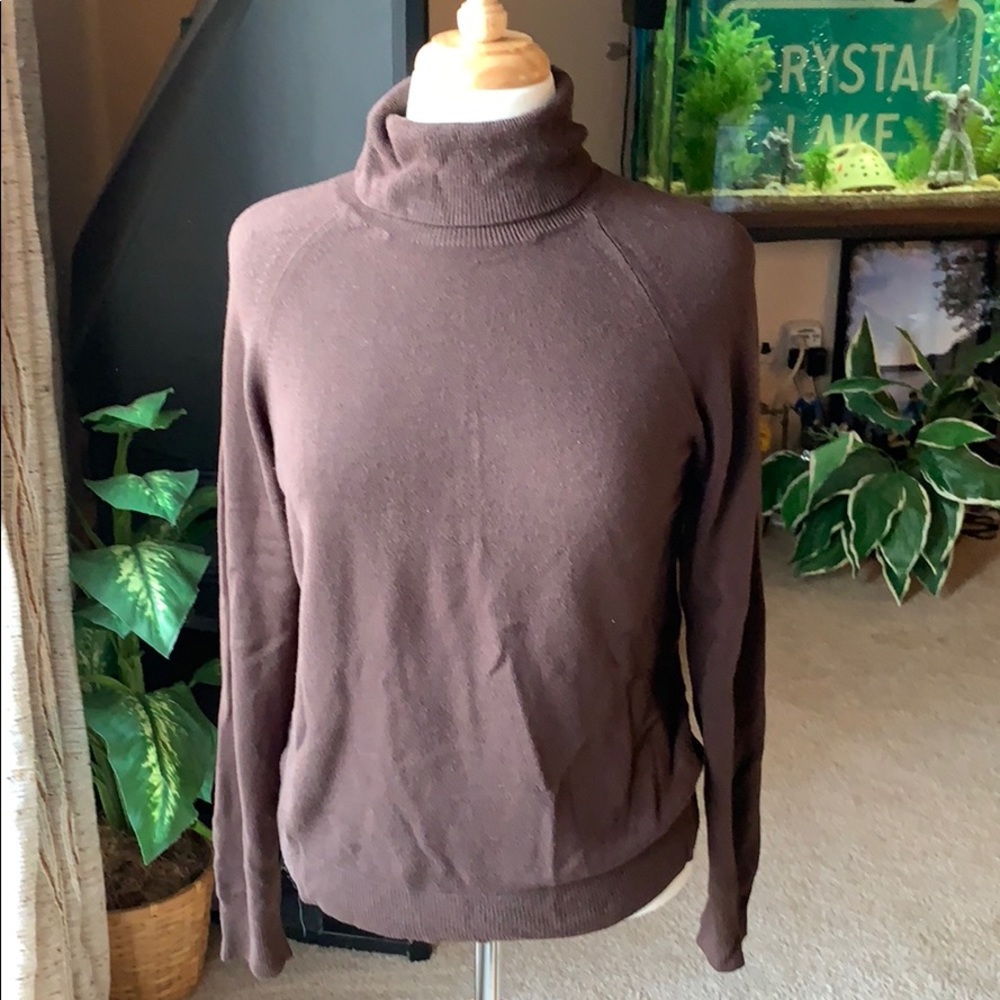 Brown turtleneck sweater